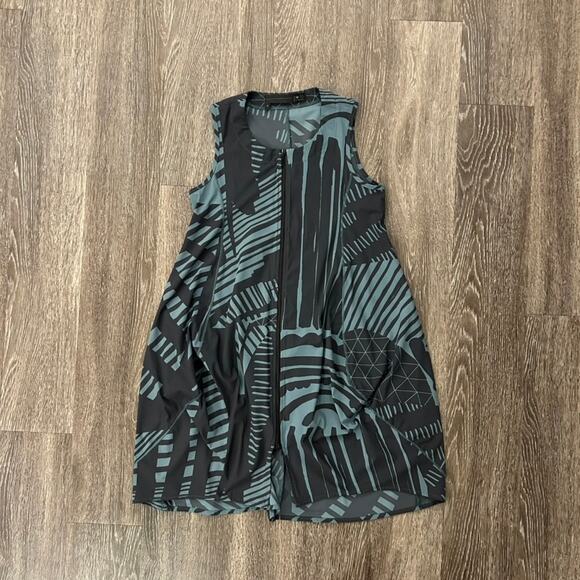 EUC Porto San Francisco Medina Zip-Up Vest Dress Sz 0 Abstract Print Sleeveless - Picture 13 of 16